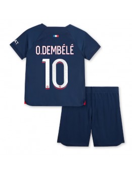 Billige Paris Saint-Germain Ousmane Dembele #10 Hjemmedraktsett Barn 2023-24 Kortermet (+ Korte bukser)